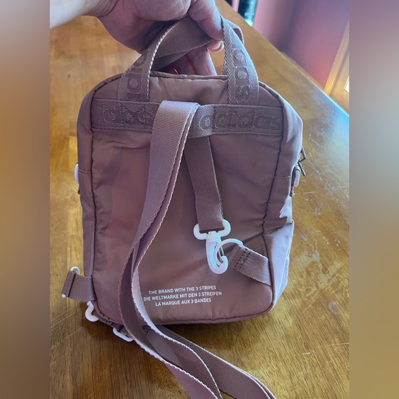 NWOT small adidas backpack in blush pink. Lots of compartments! Super cute! - Picture 2 of 3